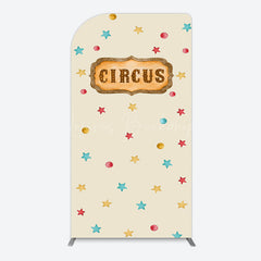 Lofaris Beige Colorful Stars Circus Birthday Arch Backdrop