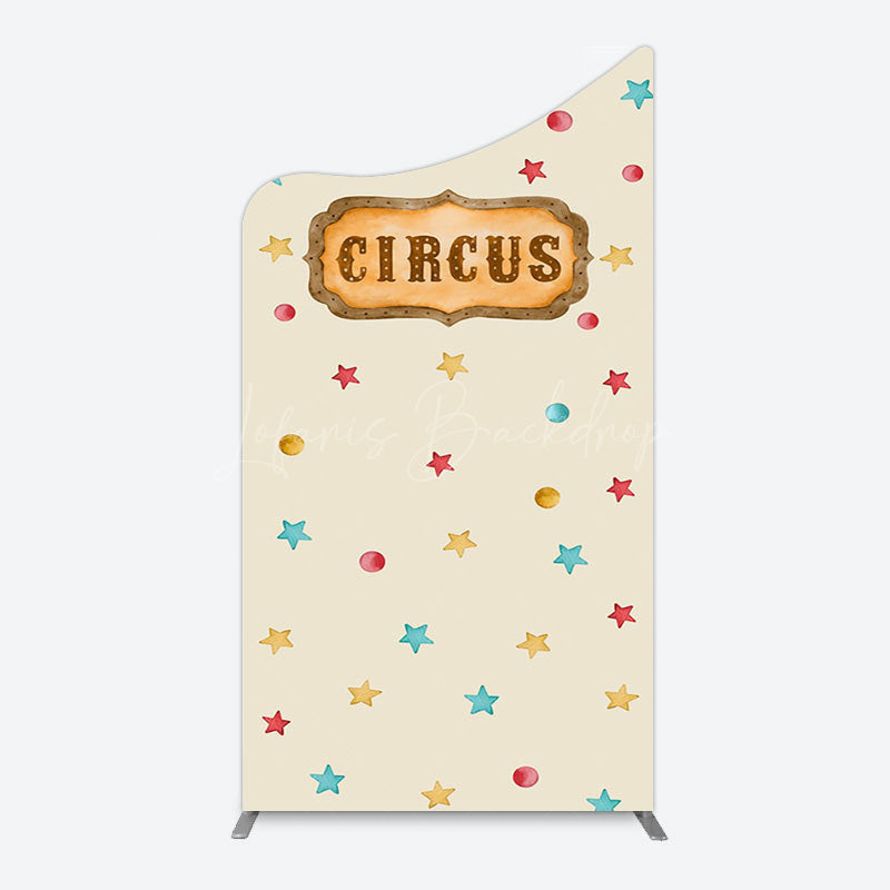 Lofaris Beige Colorful Stars Circus Birthday Arch Backdrop