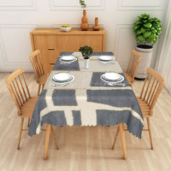 Lofaris Beige Irregularity Rectangle Tablecloth Home Decor