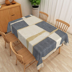 Lofaris Beige Irregularity Rectangle Tablecloth Home Decor