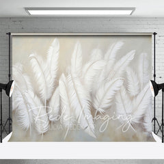 Lofaris Beige Soft White Feather Fine Art Photo Backdrop