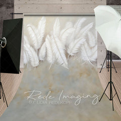Lofaris Beige Soft White Feather Fine Art Sweep Backdrop