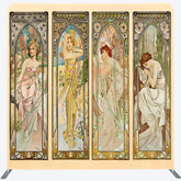 Lofaris Beige Vintage Art Painting Woman Pillow Case Backdrop