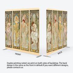 Lofaris Beige Vintage Art Painting Woman Pillow Case Backdrop