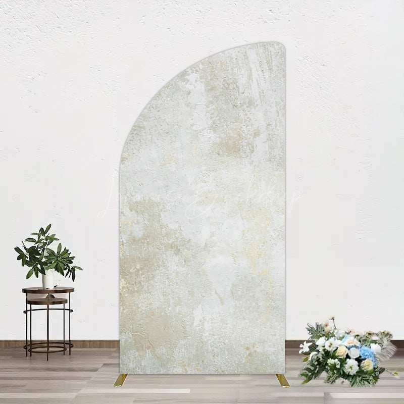 Lofaris Beige Yellow Retro Abstract Texture Half Moon Arch Backdrop