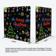Lofaris Bells Trees Snowflake Neon Xmas Pillow Case Backdrop
