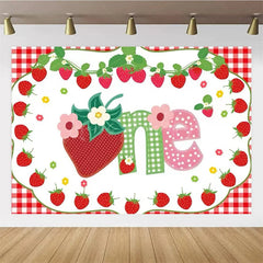Lofaris Berry Sweet Strawberry First Birthday Backdrop to be One Summer Fruit Fun and Fresh Party Decoration