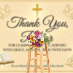 Lofaris Bible Peace Dove Cross Thank You Pastor Backdrop