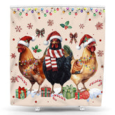 Lofaris Big Cock Bow Lights Gifts Christmas Shower Curtain