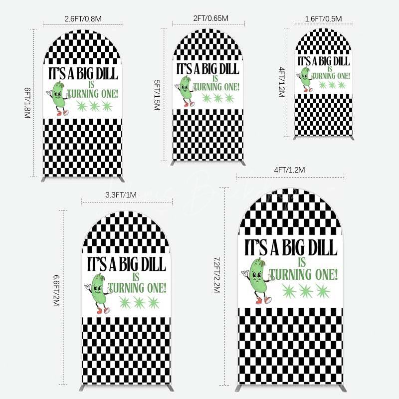Lofaris Big Dili Turning One Plaid Birthday Arch Backdrop