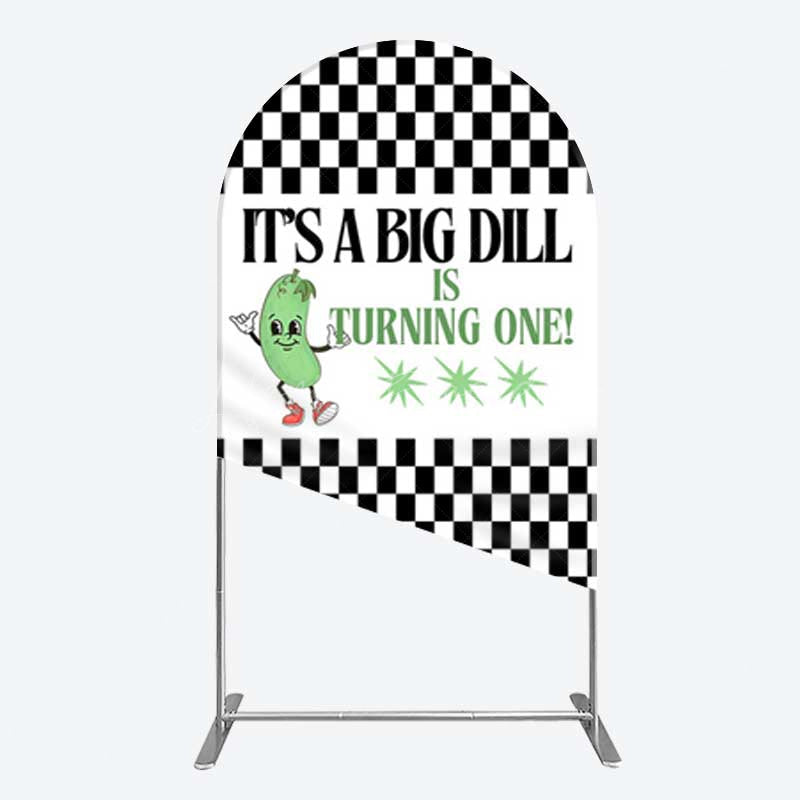 Lofaris Big Dili Turning One Plaid Birthday Arch Backdrop
