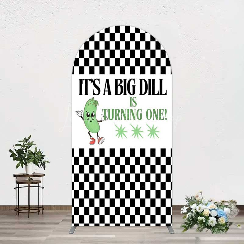 Lofaris Big Dili Turning One Plaid Birthday Arch Backdrop