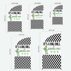 Lofaris Big Dili Turning One Plaid Birthday Half Moon Arch Backdrop