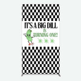 Lofaris Big Dili Turning One Plaid Birthday Rectangle Backdrop