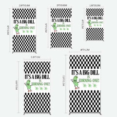 Lofaris Big Dili Turning One Plaid Birthday Rectangle Backdrop