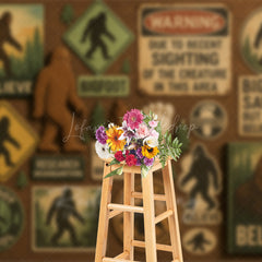 Lofaris Big Foot Believe Forest Decor Photography Backdrop