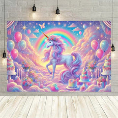 Lofaris Birthday 3D Gifts Unicorn Backdrop Floating Party Decor Fun Photo Prop for Celebrations
