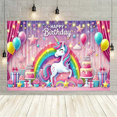 Lofaris Birthday 3D Gifts Unicorn Backdrop Floating Party Decor Fun Photo Prop for Celebrations