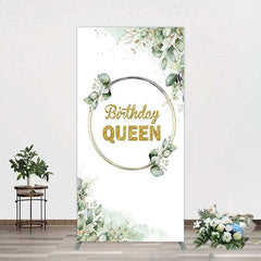 Lofaris Birthday Queen Greenery Leaves Rectangle Backdrop