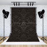 Lofaris Black Abstract Vintage Floral Pattern Damask Backdrop