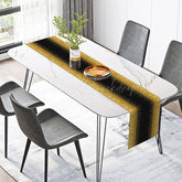 Lofaris Black and Gold Glitter Table Runner Elegant Sparkle for Dining Decor Wedding Anniversary or Birthday Party