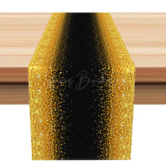 Lofaris Black and Gold Glitter Table Runner Elegant Sparkle for Dining Decor Wedding Anniversary or Birthday Party