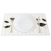 Lofaris Black And Gold Mortarboard Scroll Set of 4 Placemats