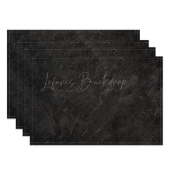 Lofaris Black and Grey Marble Placemats Set of 4 Dark Stone Texture for Modern Luxury Dining Table
