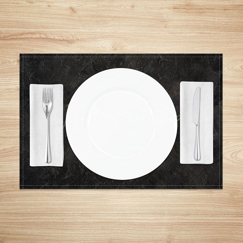 Lofaris Black and Grey Marble Placemats Set of 4 Dark Stone Texture for Modern Luxury Dining Table