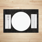 Lofaris Black and Grey Marble Placemats Set of 4 Dark Stone Texture for Modern Luxury Dining Table