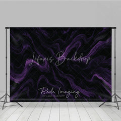 Lofaris Black and Purple Abstract Swirling Photography Backdrop Elegant Marble Texture for Dramatic Portrait Photo Shoots