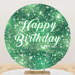 Lofaris Black and Silver Glitter Sequins Round Backdrop Happy Birthday Party Decoration Shimmering Bokeh Circle Cover