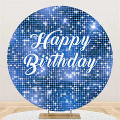 Lofaris Black and Silver Glitter Sequins Round Backdrop Happy Birthday Party Decoration Shimmering Bokeh Circle Cover