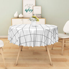 Lofaris Black and White Checkered Grid Round Tablecloth for Modern Farmhouse Racing Themed Party Decor