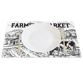 Lofaris Black and White Farm Scene Style Set of 4 Placemats for Rustic Country Modern Farmhouse Kitchen Decor