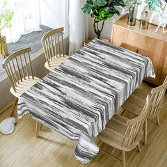 Lofaris Black and White Ink Wash Abstract Rectangle Tablecloth for Modern Zen Minimalist Dining Decor
