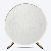 Lofaris Black and White Music Notes Round Backdrop Elegant Treble Clef Birthday Musician or Choir Party Photo Prop