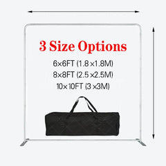 Lofaris Black and White Winter Forest Double-Sided Tension Fabric Backdrop Snowy Trees Path Holiday Photo Booth