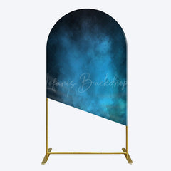 Lofaris Black Blue Abstract Texture Birthday Arch Backdrop