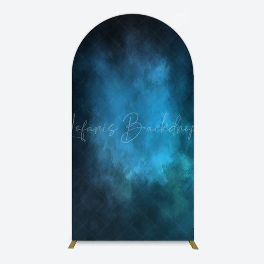 Lofaris Black Blue Abstract Texture Birthday Arch Backdrop