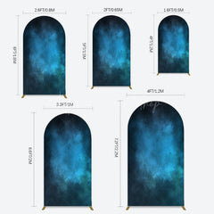 Lofaris Black Blue Abstract Texture Birthday Arch Backdrop