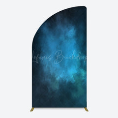 Lofaris Black Blue Abstract Texture Birthday Half Moon Arch Backdrop