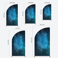 Lofaris Black Blue Abstract Texture Birthday Half Moon Arch Backdrop
