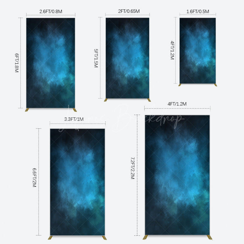 Lofaris Black Blue Abstract Texture Birthday Rectangle Backdrop