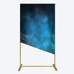 Lofaris Black Blue Abstract Texture Birthday Rectangle Backdrop