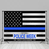 Lofaris Black Blue Usa Flag National Police Week Backdrop