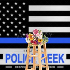 Lofaris Black Blue Usa Flag National Police Week Backdrop