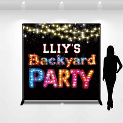 Lofaris Black Bokeh Lights Backyard Party Custom Backdrop