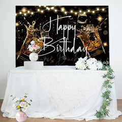 Lofaris Black Bokeh Vibe Lights Cheers To Birthday Backdrop