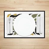 Lofaris Black Border Abstract Plant Leaves Set of 4 Placemats